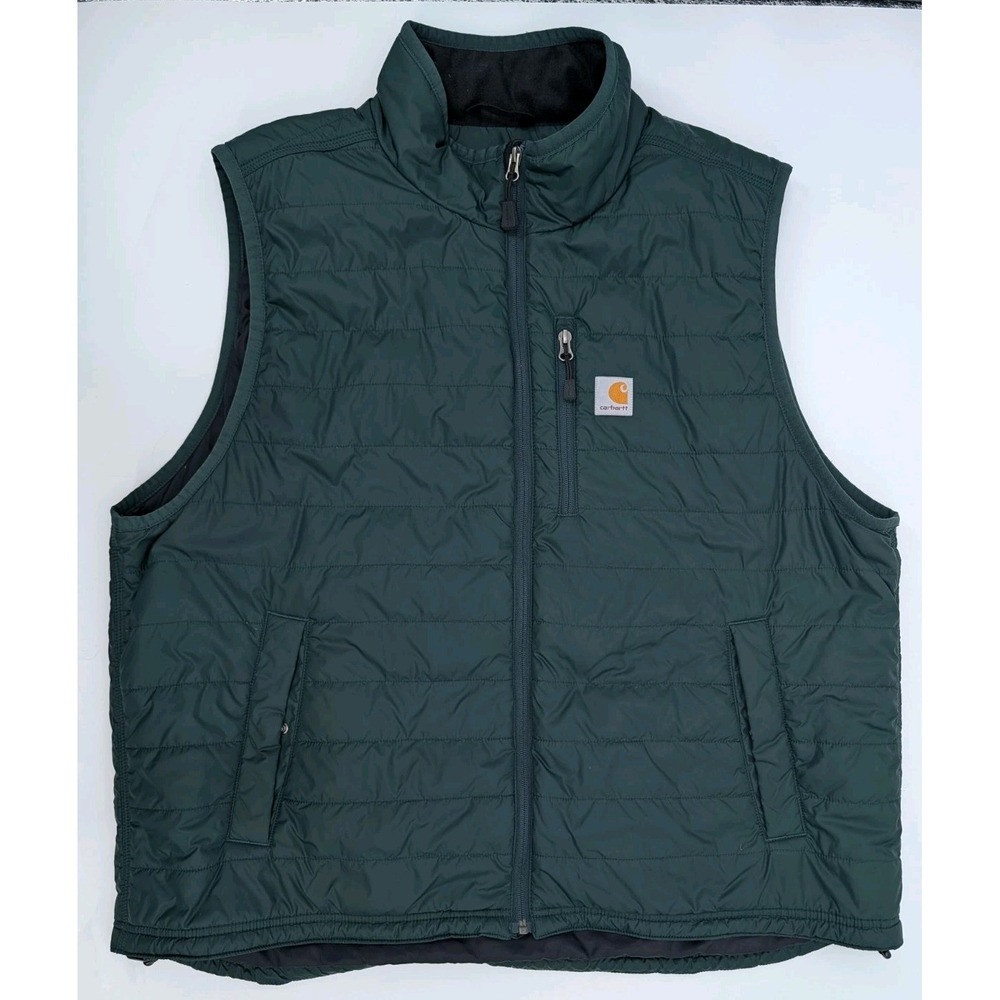 Carhartt Men's Gilliam Vest Green Size 2XL Insulated Quilted Workwear Winter
